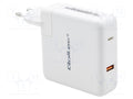 QOLTEC 51710 Plug-in Power Supply 5VDC 4.7A 108W USB-A USB-C