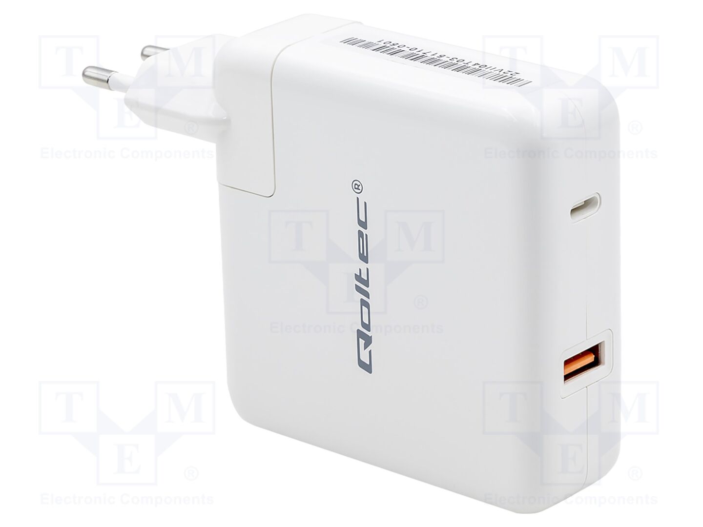 QOLTEC 51710 Plug-in Power Supply 5VDC 4.7A 108W USB-A USB-C