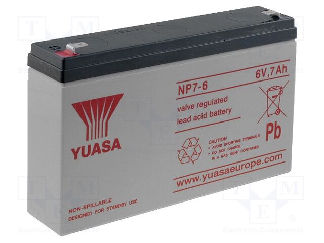 YUASA ACCU-HP7-6/Y Happoakku 6V 7Ah AGM huoltovapaa
