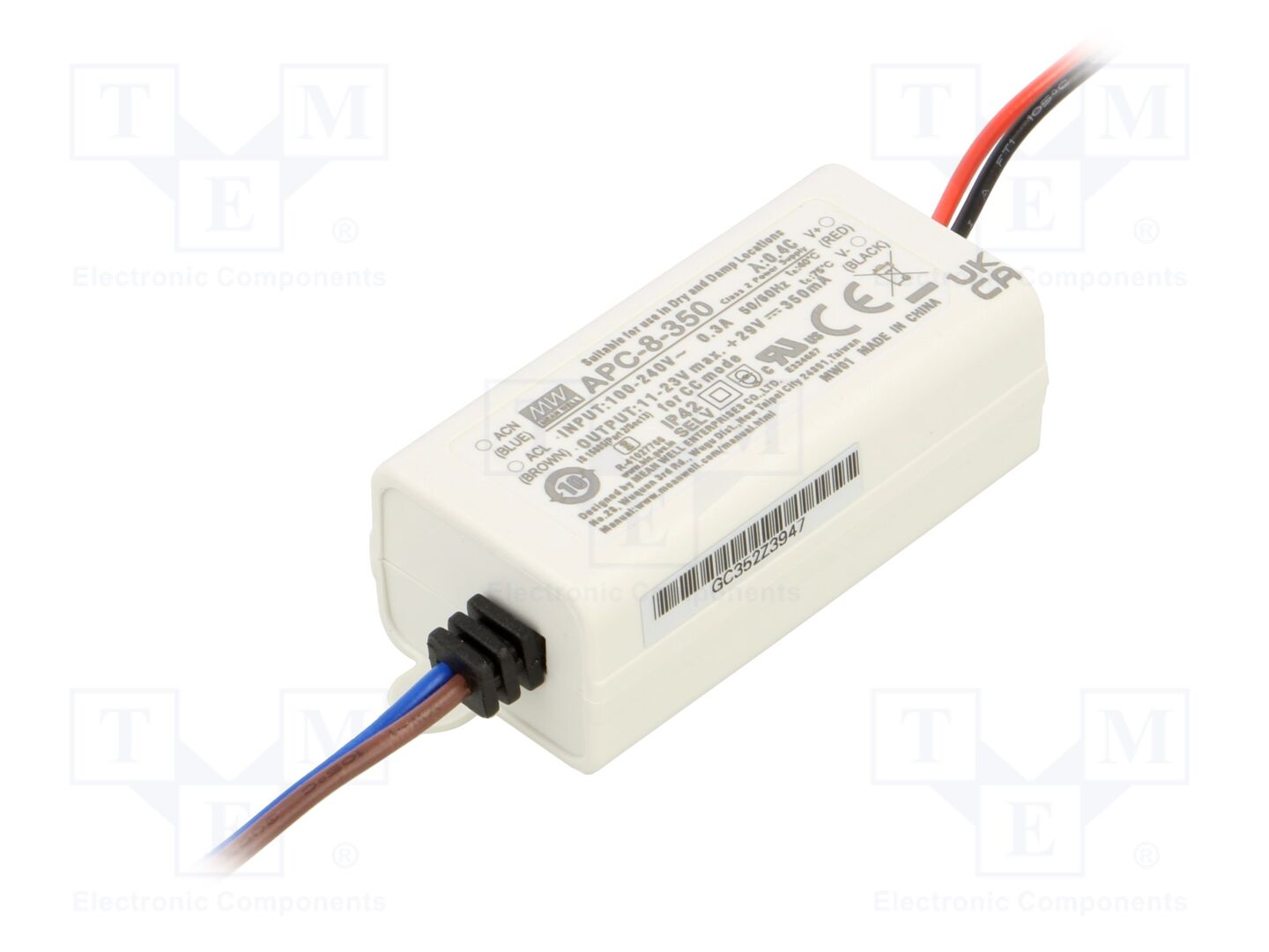 MEAN WELL APC-8-350 LED-verkkolaite 8W 350mA 11-23VDC