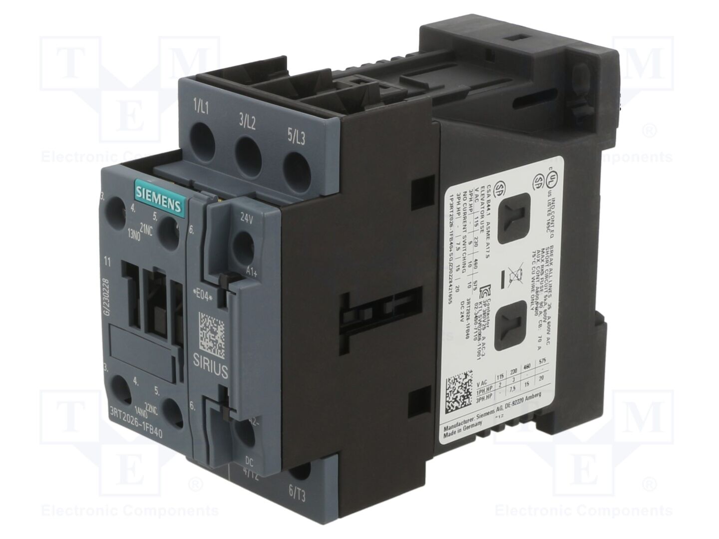SIEMENS 3RT2026-1FB40 Kontaktori 25A