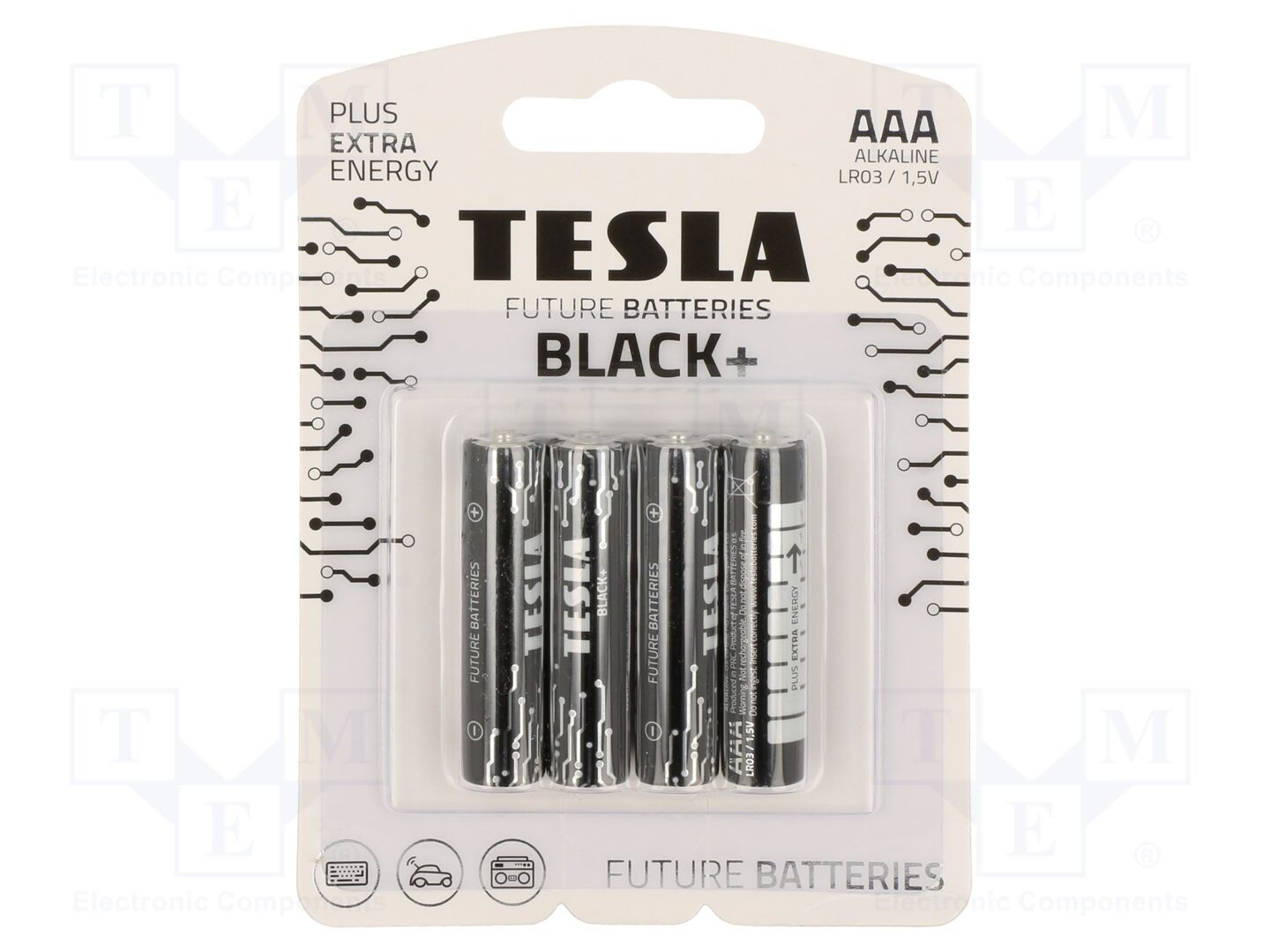 TESLA BATTERIES BAT-LR03B/TESLA-B4 Alkaliparisto 1.5V (50 kpl erä)