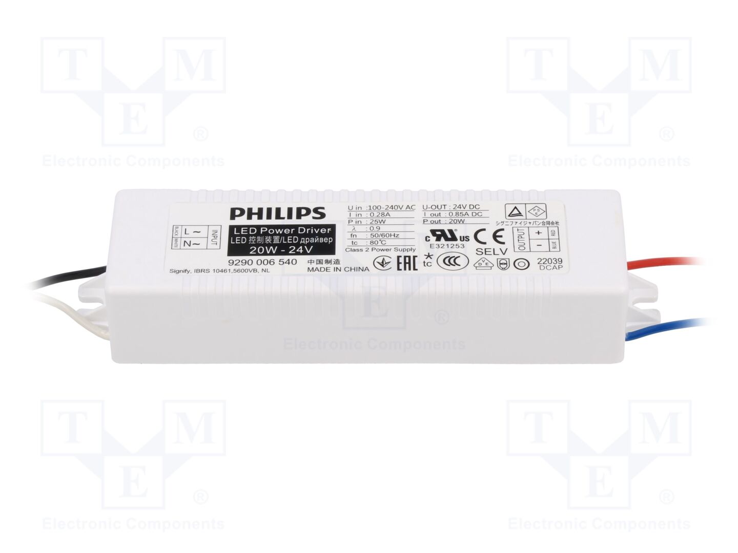 PHILIPS LED POWER DRIVER 20W 24V 100V/240V Kytkentäsähkönsyöttö