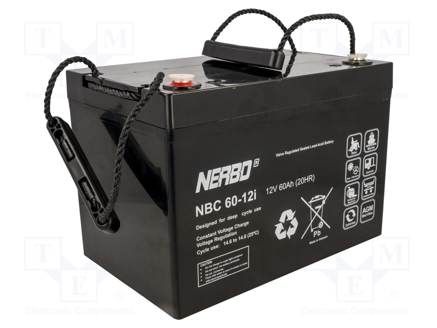 NERBO ACCU-NBC60-12I Akkukenno 12V 60Ah AGM