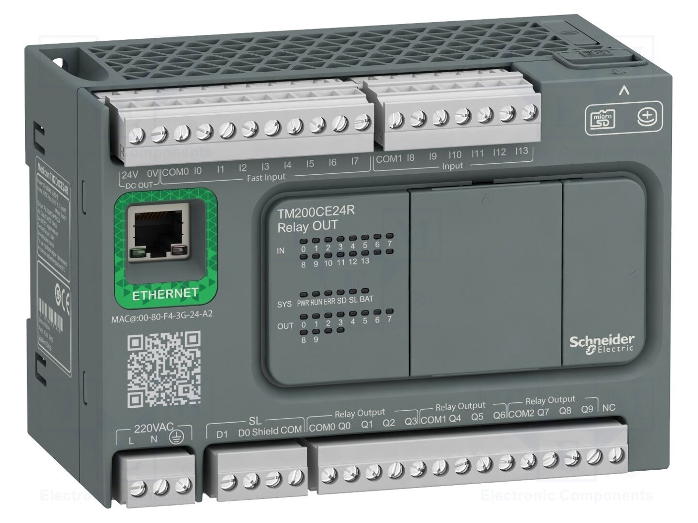 SCHNEIDER ELECTRIC TM200CE24R PLC-ohjain 14 tuloa ja 10 lähtöä