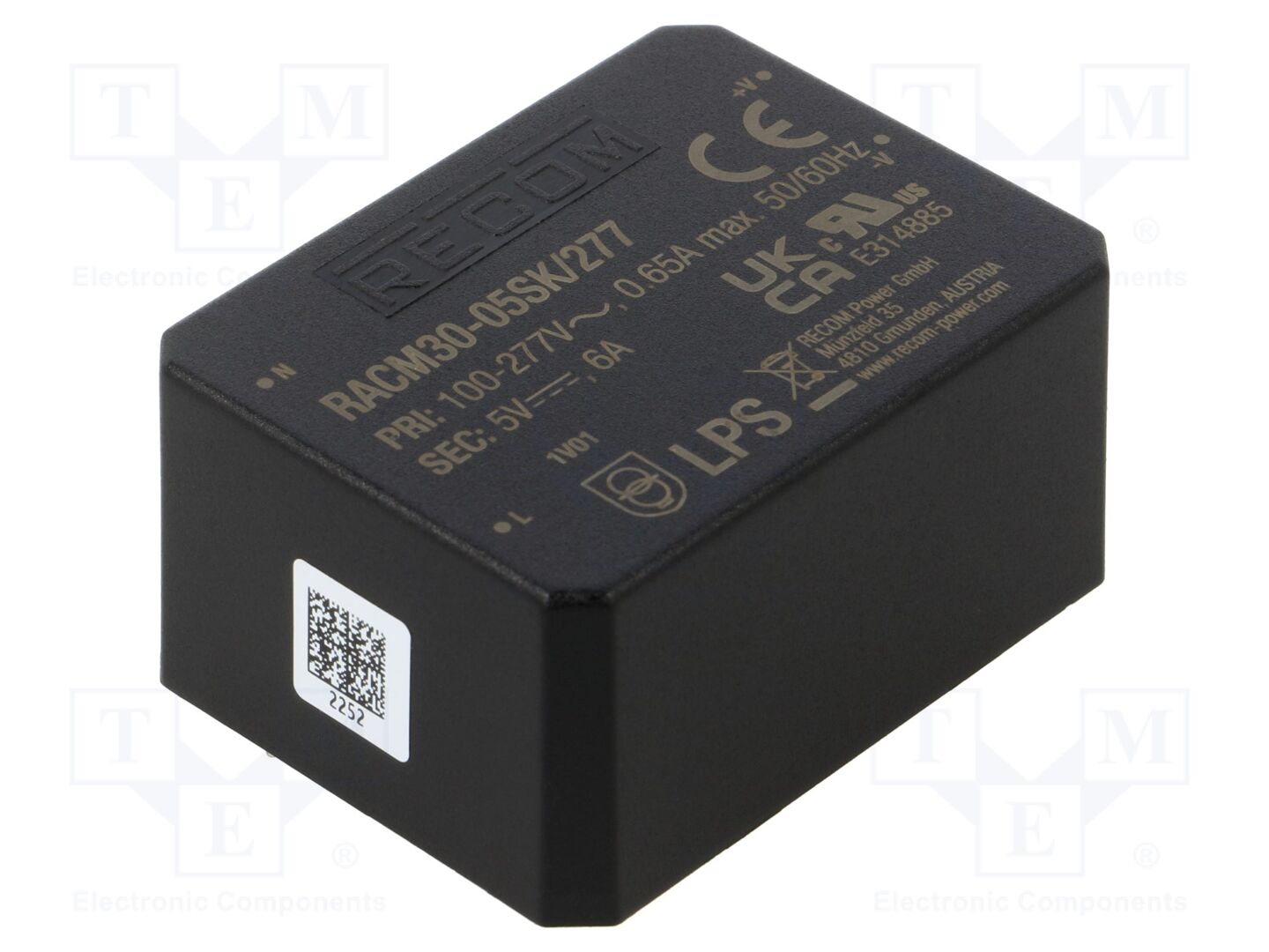 RECOM RACM30-05SK/277 AC/DC-muunnin 30W