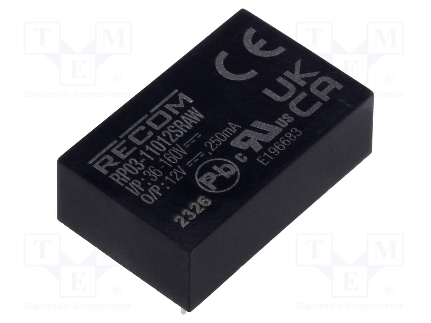 RECOM RP03-11012SRAW DC/DC-muunnin 3W, 12VDC