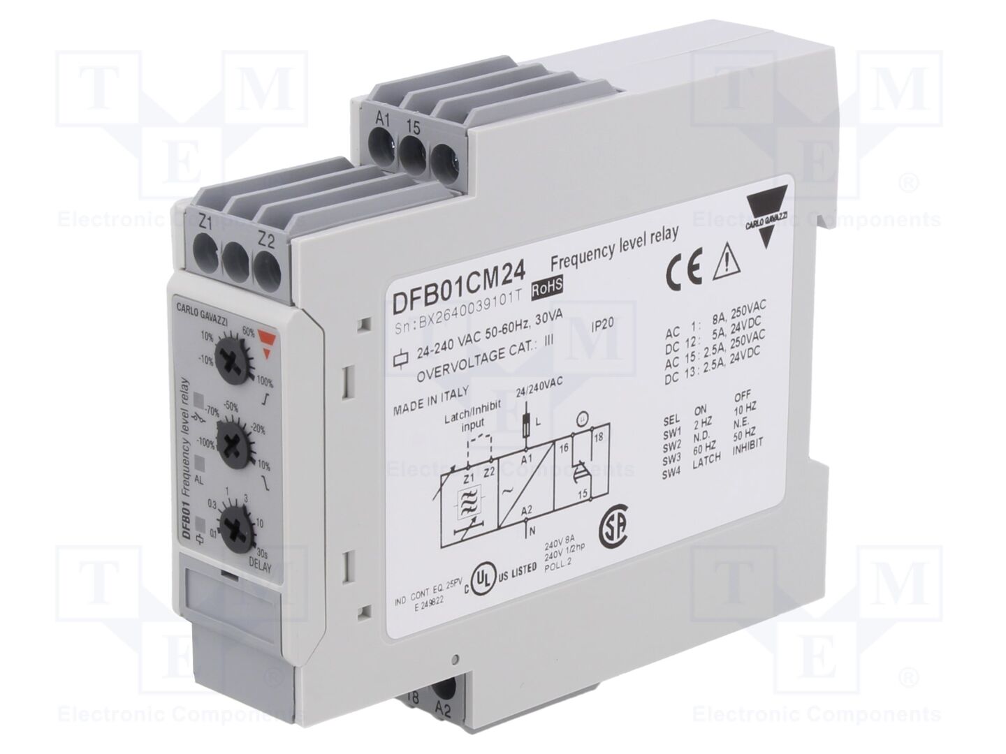 CARLO GAVAZZI DFB01CM24 Taajuusvalvontarele 24÷240VAC