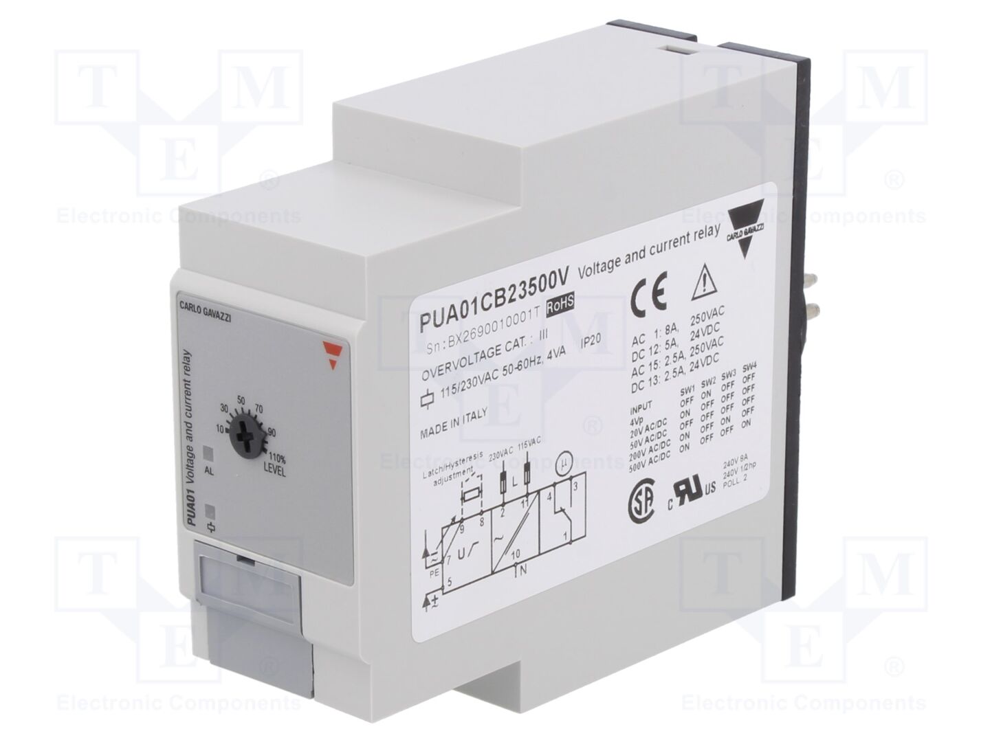 CARLO GAVAZZI PUA01CB23500V Jännitteenvalvontarele 115/230VAC