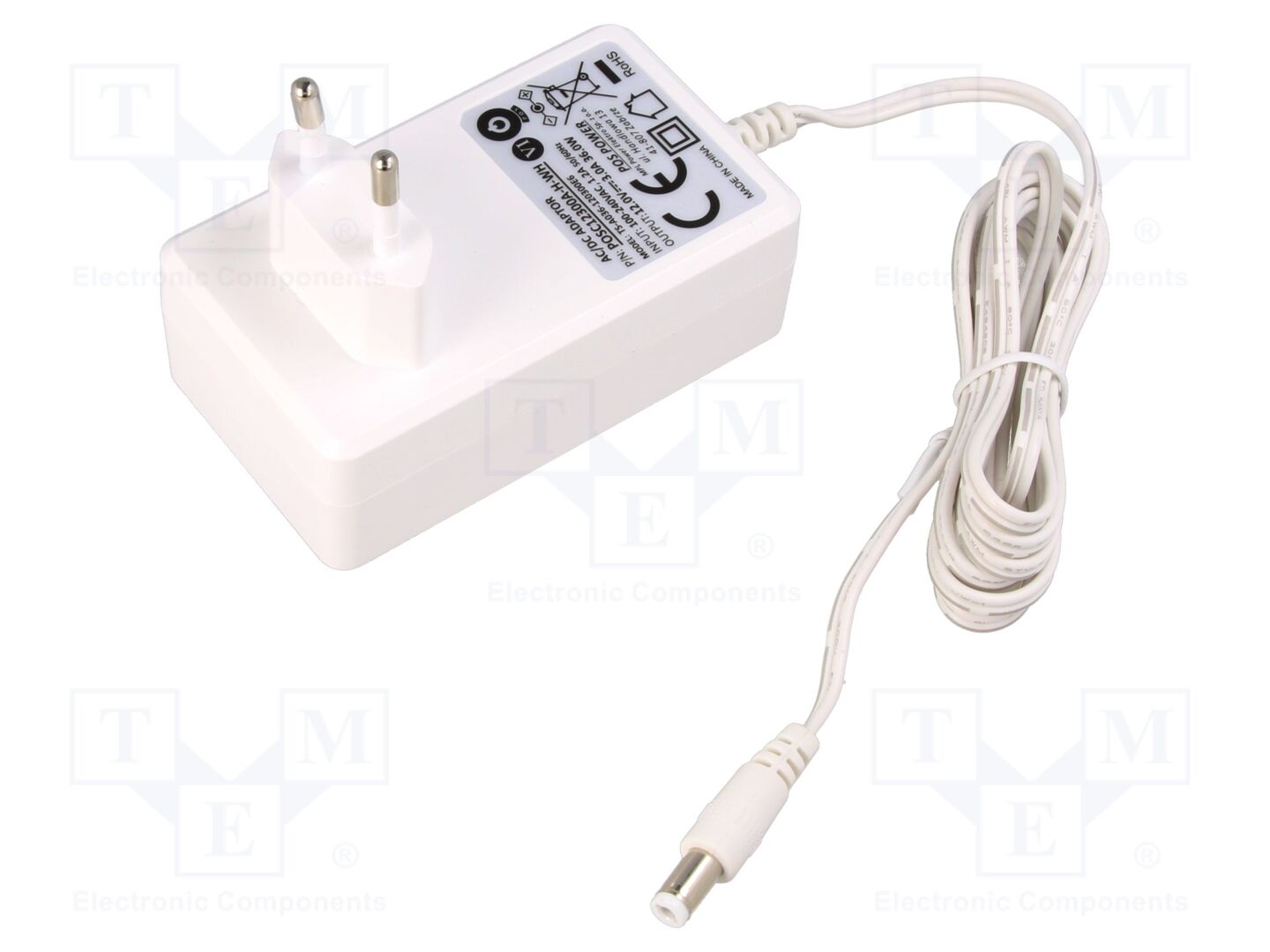 POS POSC12300A-H-WH Kytkinmuuntaja Plug-in 12V 3A