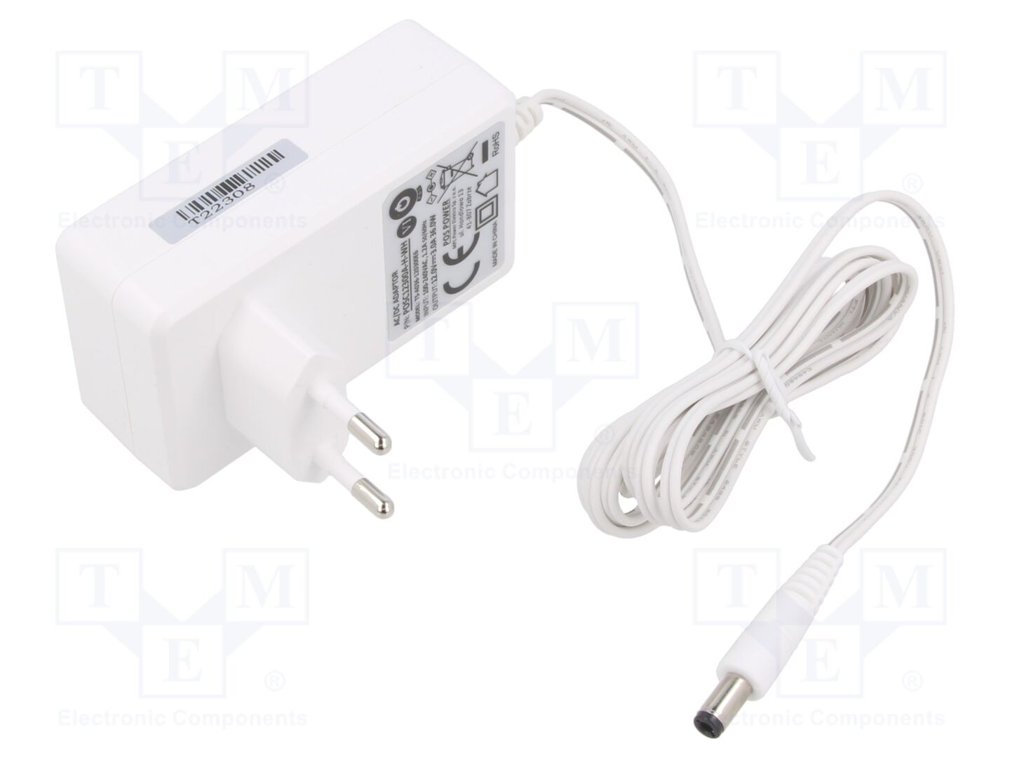 POS POSC12300A-H-25-WH Kytketty verkkolaite 12V 3A