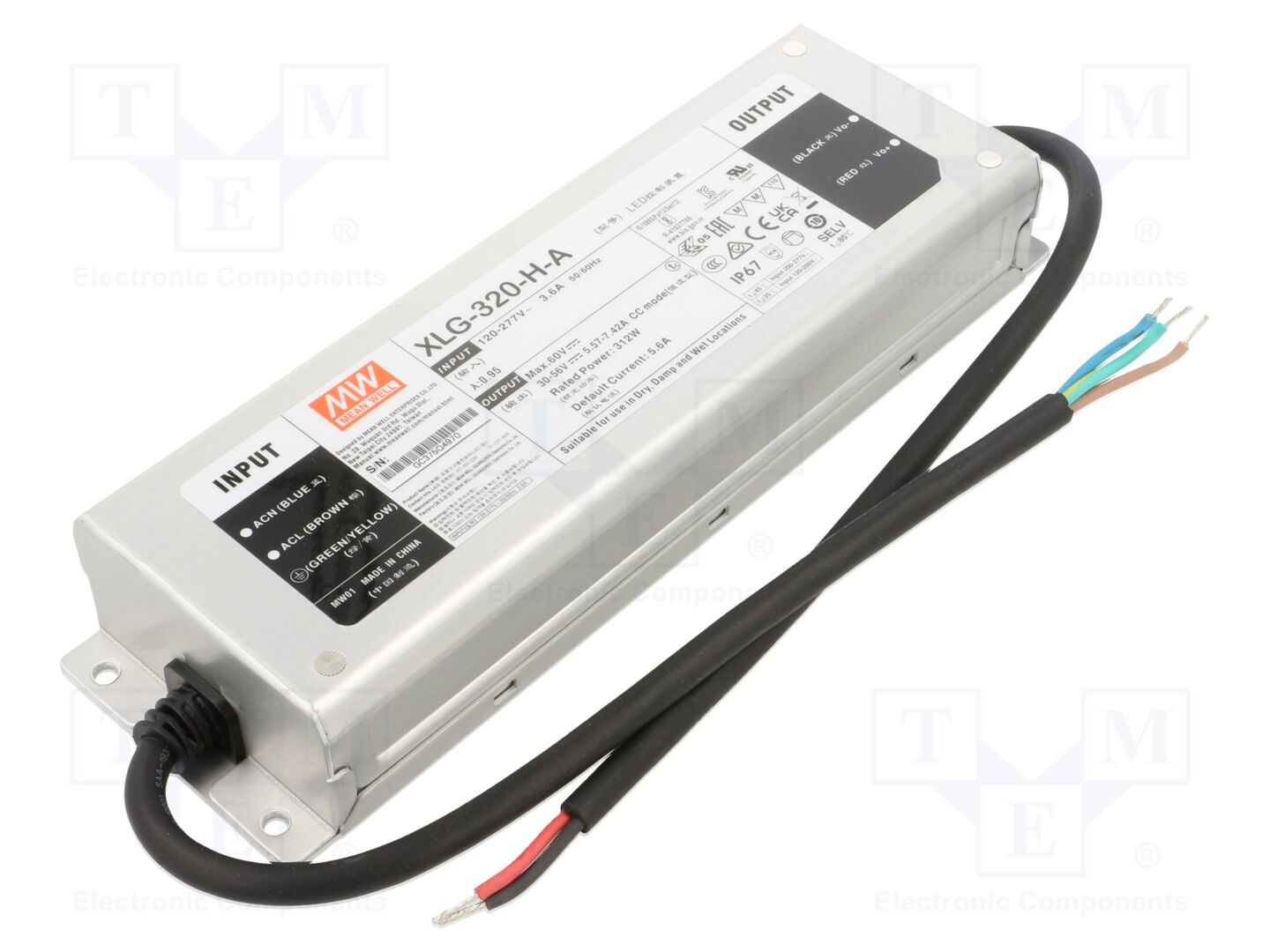 MEAN WELL XLG-320-H-A LED-virtalähde 320W 30-56VDC