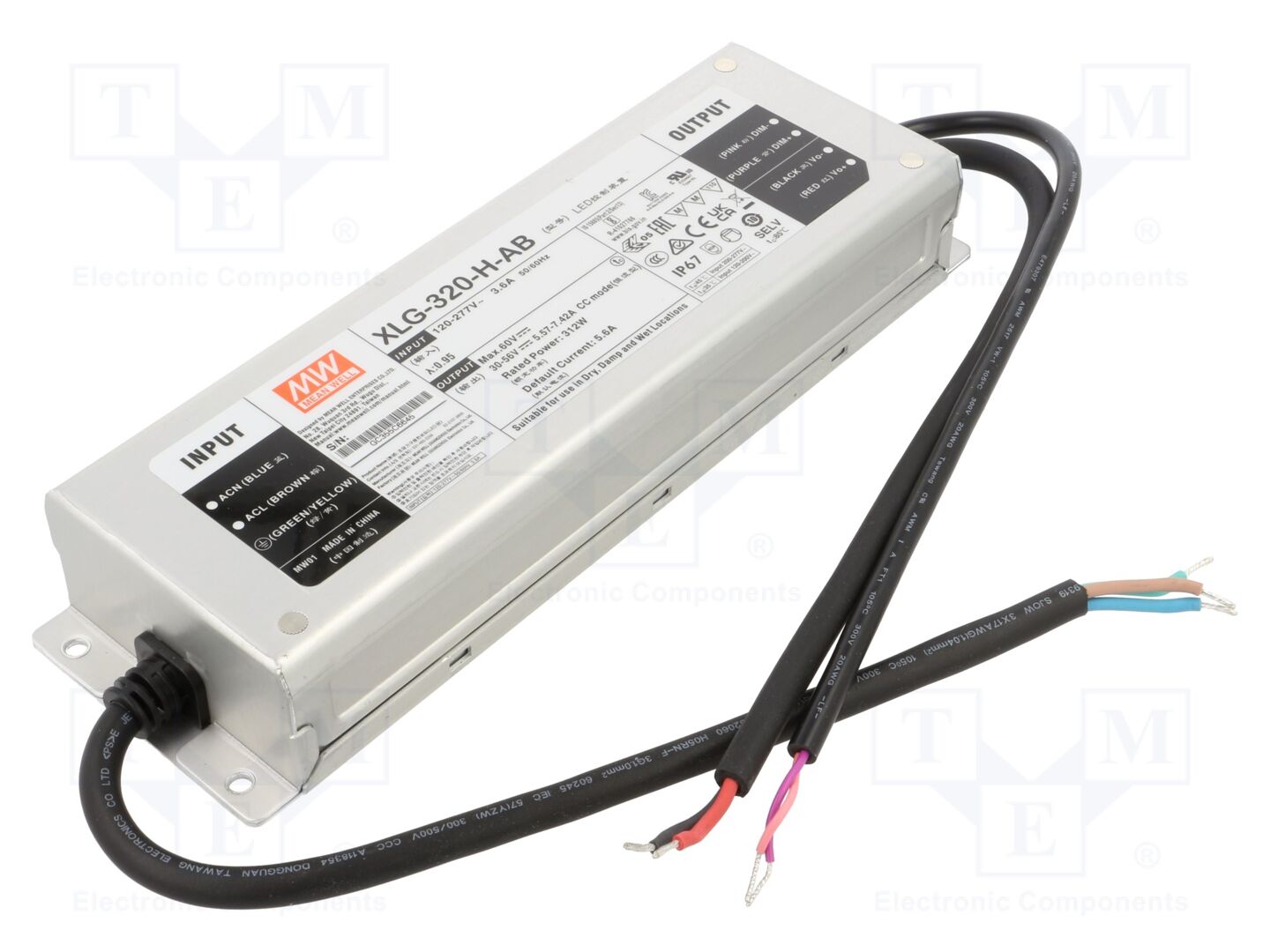 MEAN WELL XLG-320-H-AB LED-verkkolaite 320W 30-56VDC