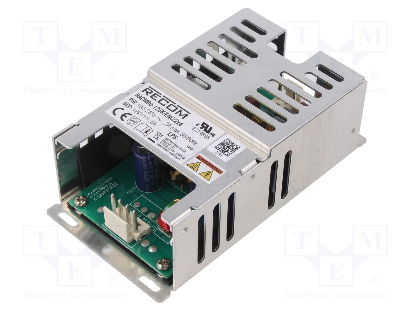 RECOM RACM60-12SKENC2X4 Sisäänrakennettu kytkentävirtalähde 60W 12VDC