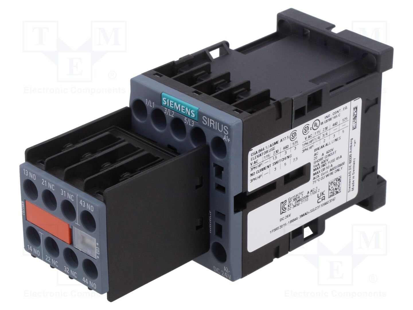 SIEMENS 3RT2015-1BB44-3MA0 Kontaktori 7A