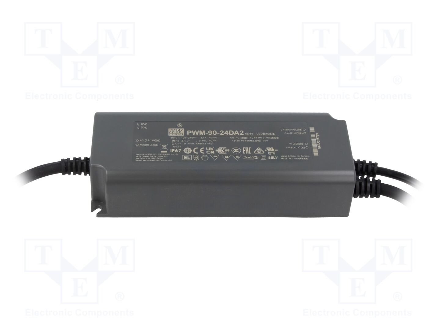 MEAN WELL PWM-90-24DA2 LED-virtalähde 90W 24VDC DALI 2
