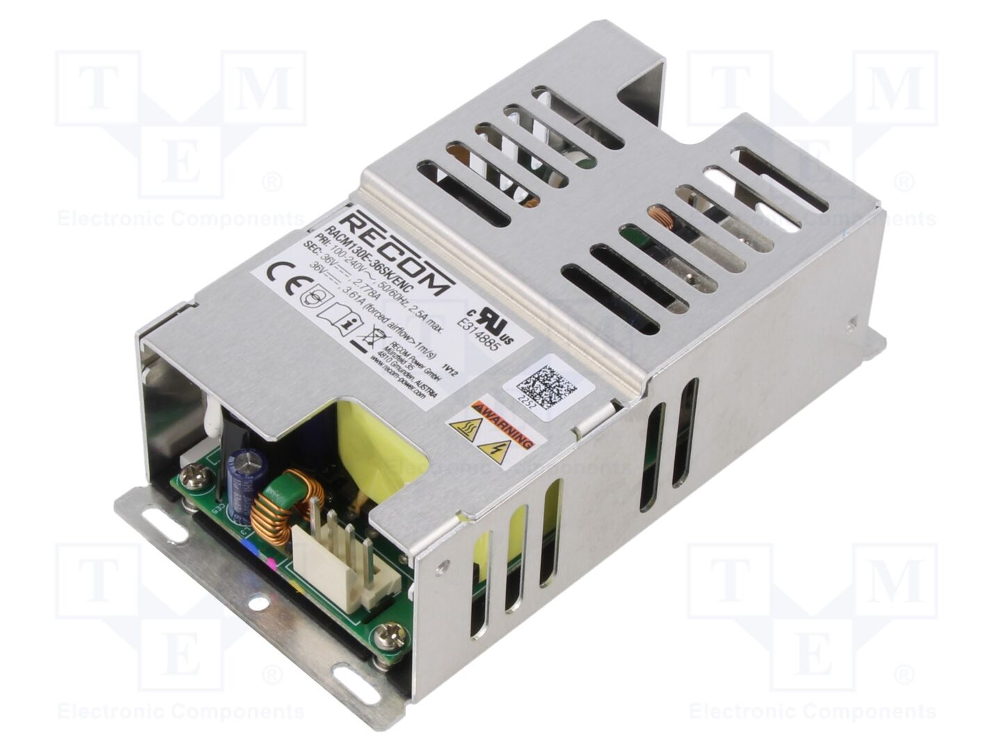 RECOM RACM130E-36SK/ENC Sisäänrakennettu kytkentävirtalähde 130W 36VDC