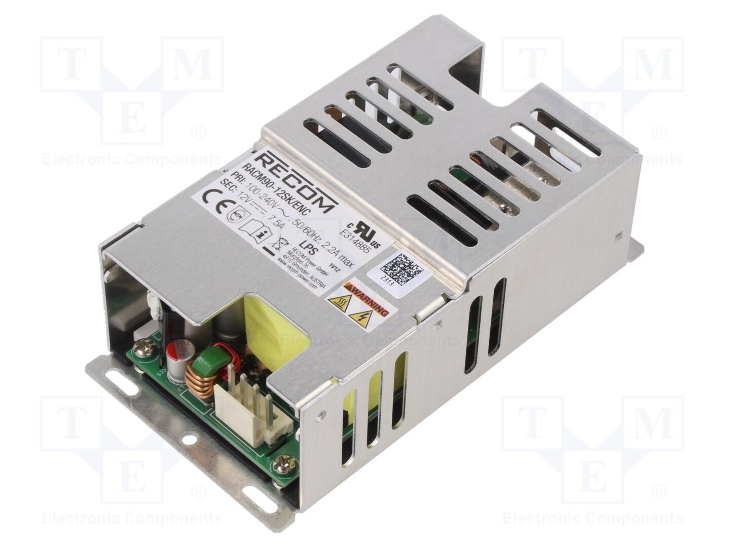 RECOM RACM90-12SK/ENC Sisäänrakennettu kytkentävirtalähde 90W 12VDC