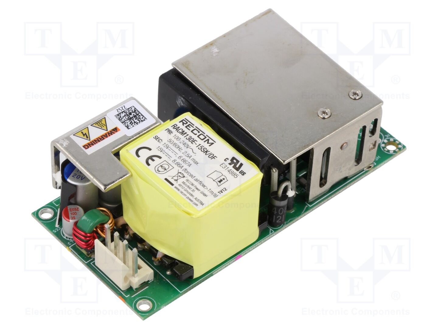 RECOM RACM130E-15SK/OF Avoin kytkinlähde 130W 15VDC 8.66A