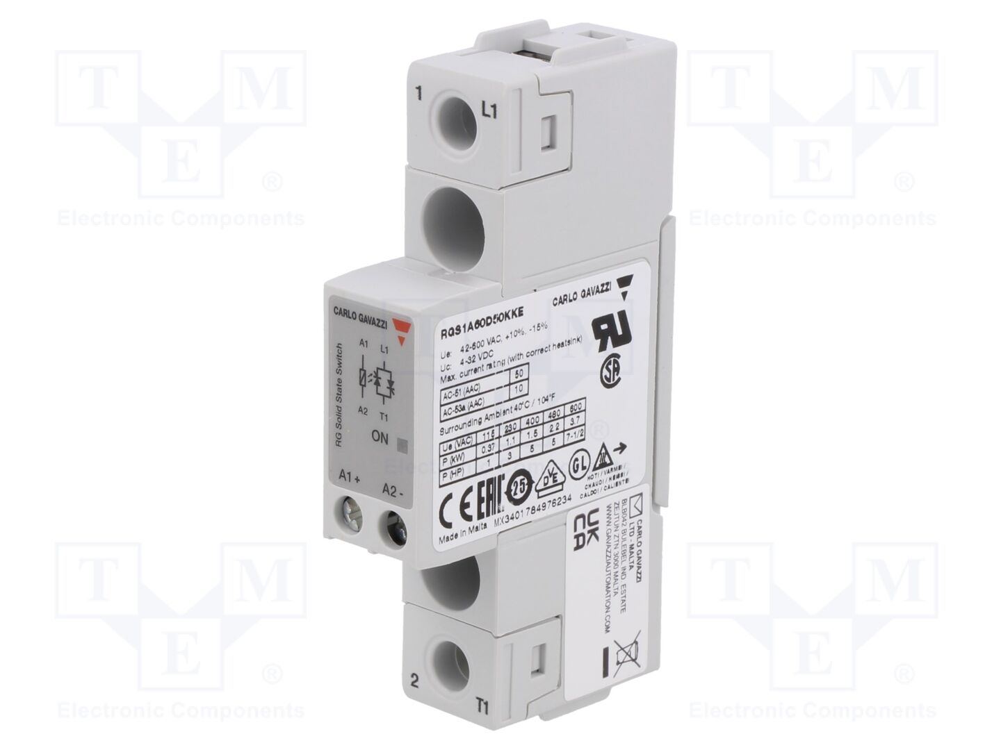 CARLO GAVAZZI RGS1A60D50KKE Puolijohderele 50A
