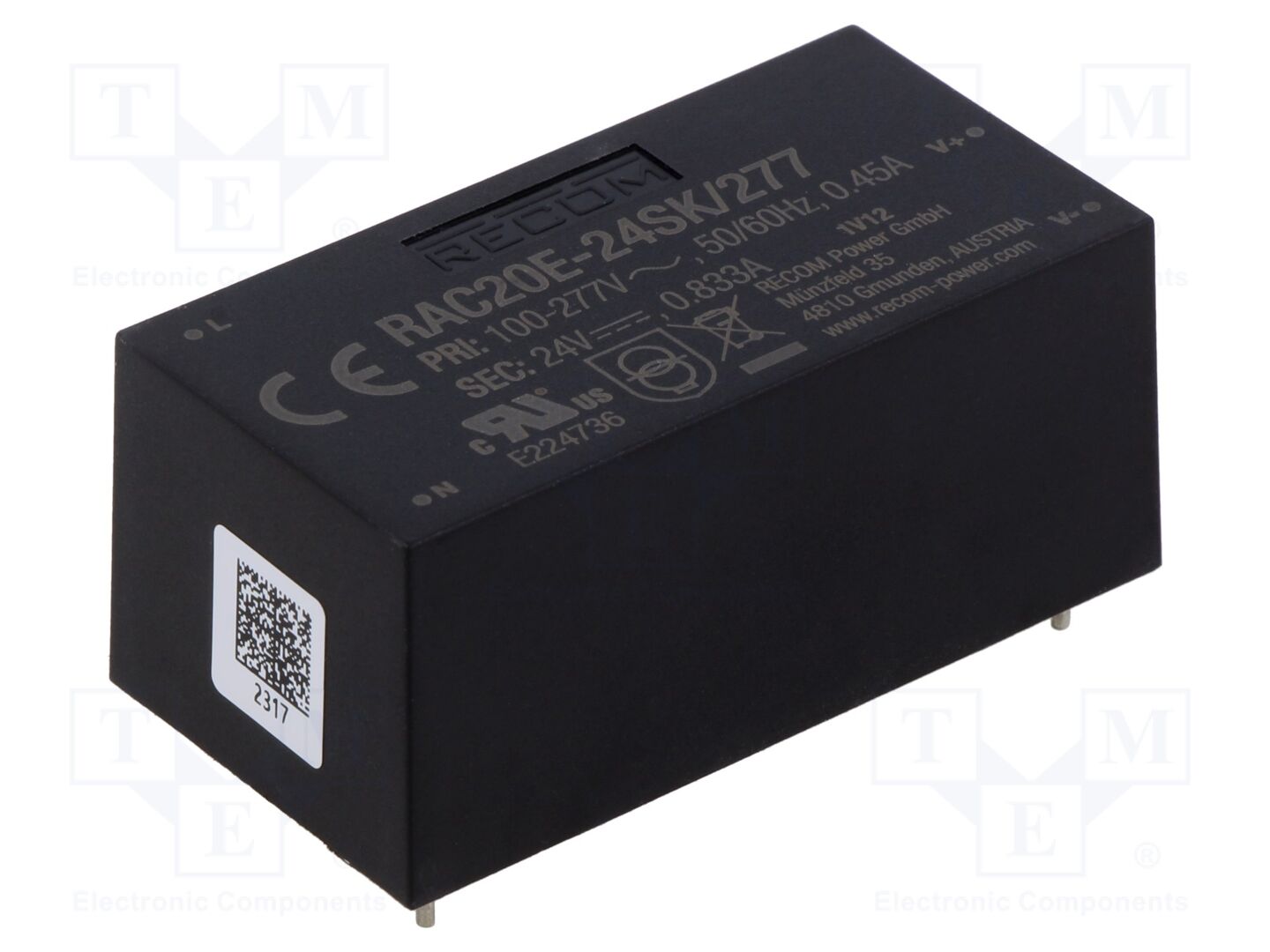 RECOM RAC20E-24SK/277 AC/DC-muunnin 20W