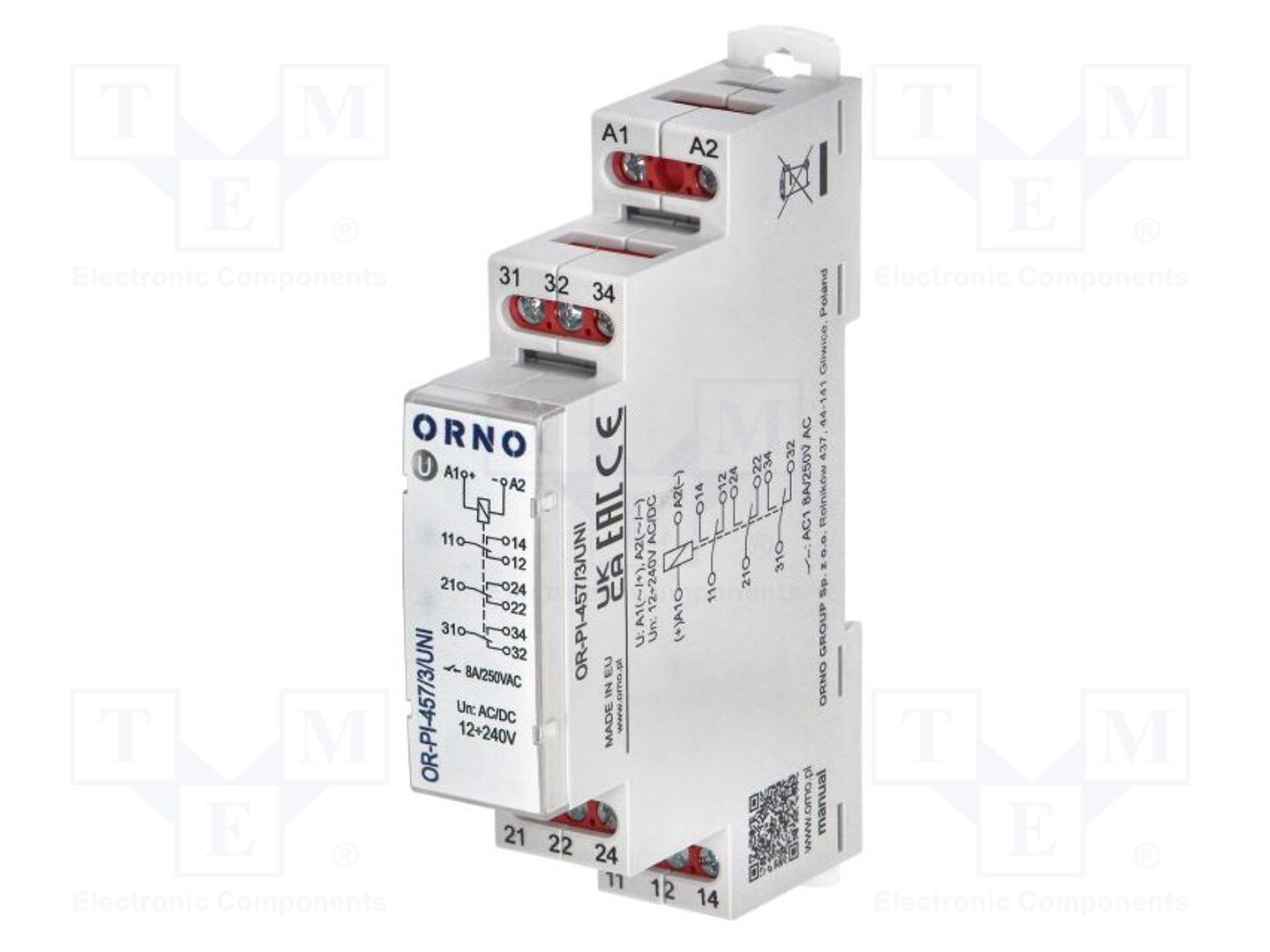 ORNO OR-PI-457/3/UNI Asennusrele max.250VAC