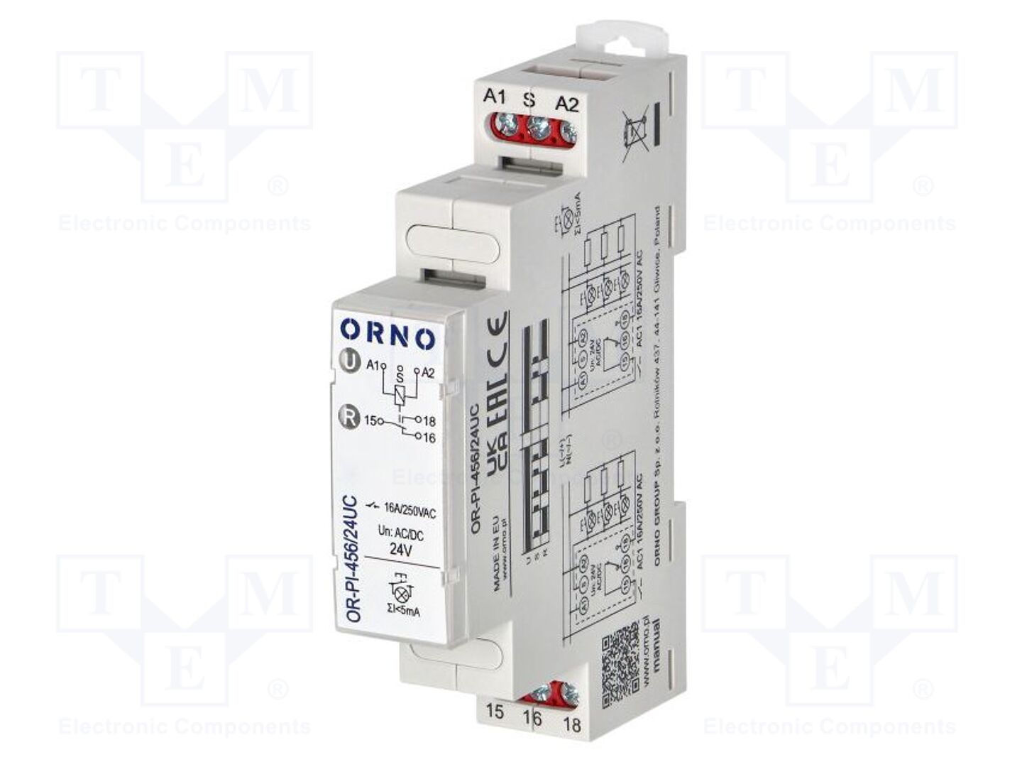 ORNO OR-PI-456/24UC Bistabiili asennusrele 16A