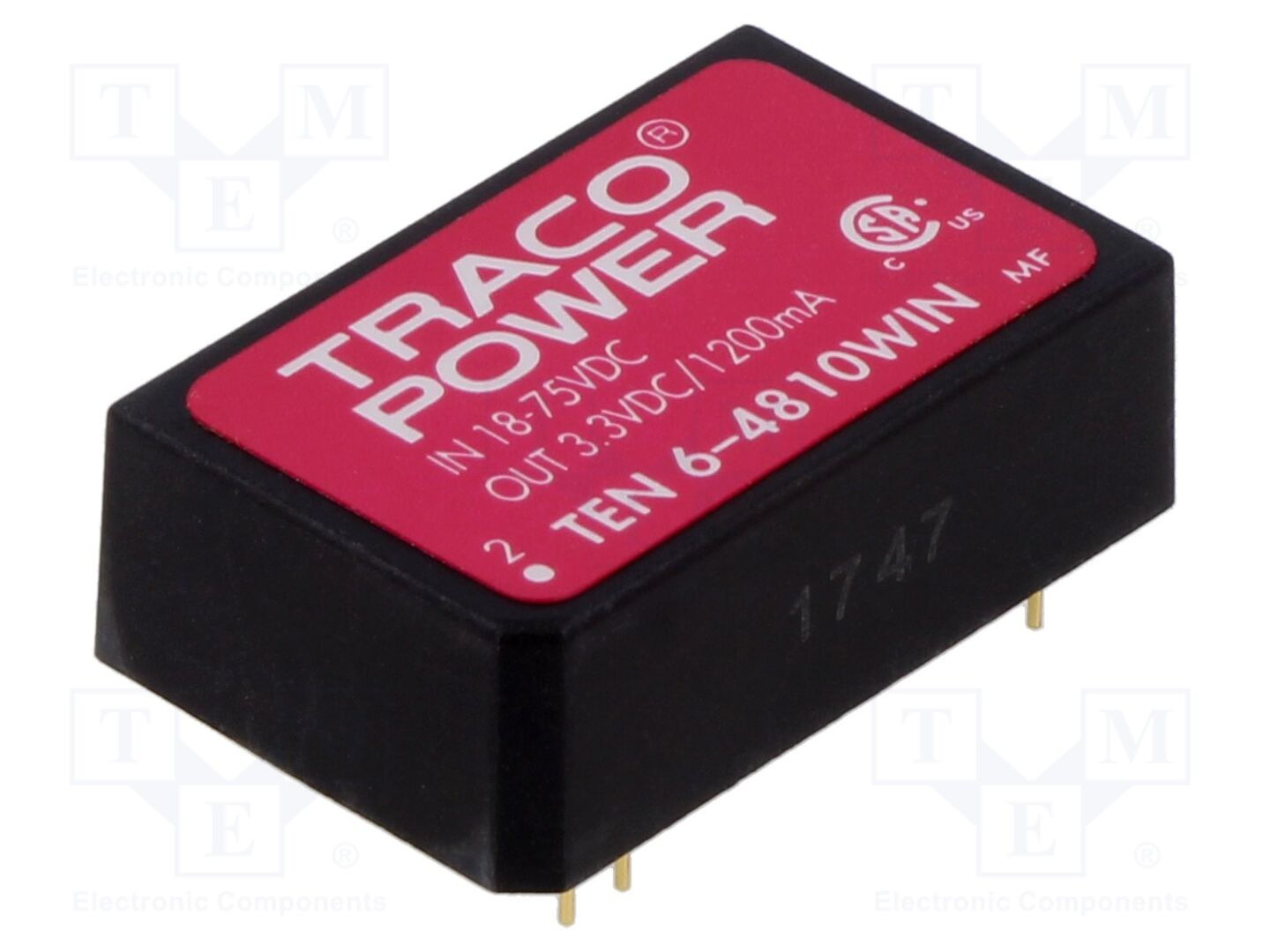 TRACO POWER TEN6-4810WIN DC/DC-muunnin 6W, 3.3VDC