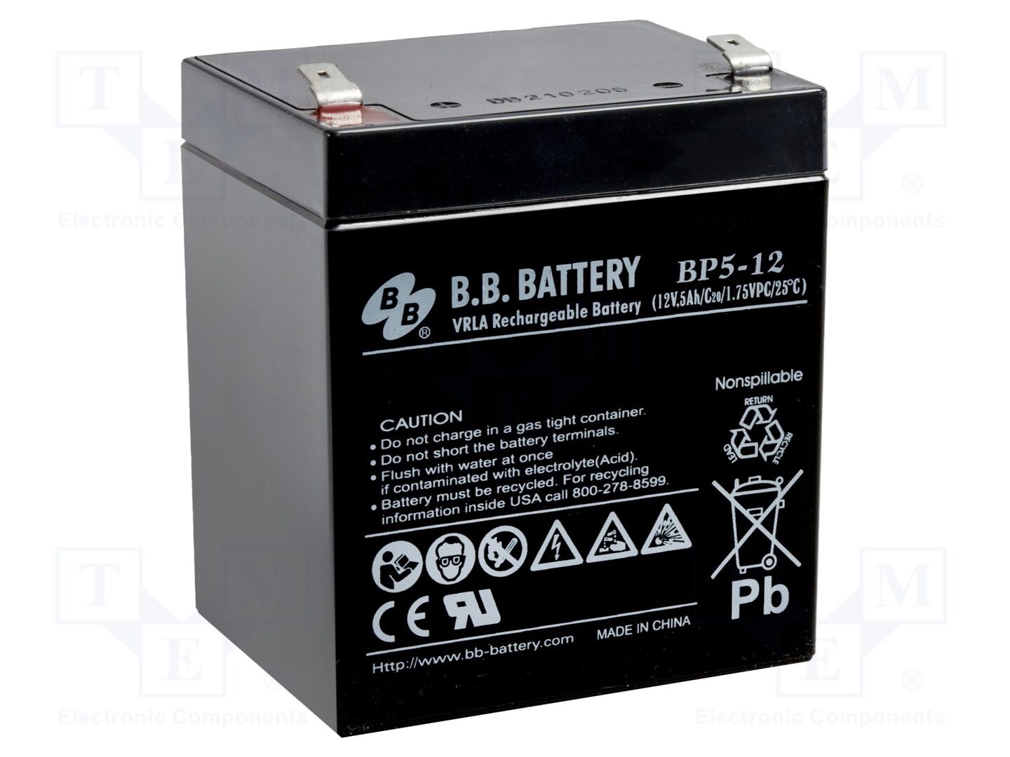 B.B. Battery ACCU-BP5-12/BB Haponkestävä akku 12V