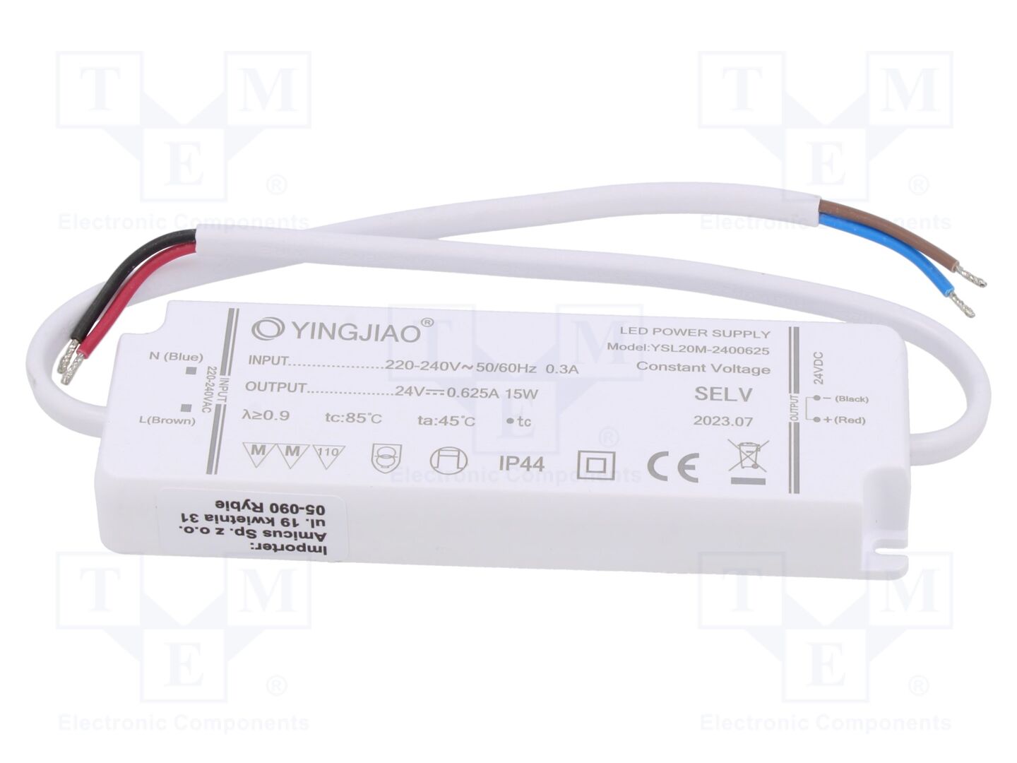YINGJIAO YSL20M-15-24 LED-virtalähde 15W 24VDC 625mA