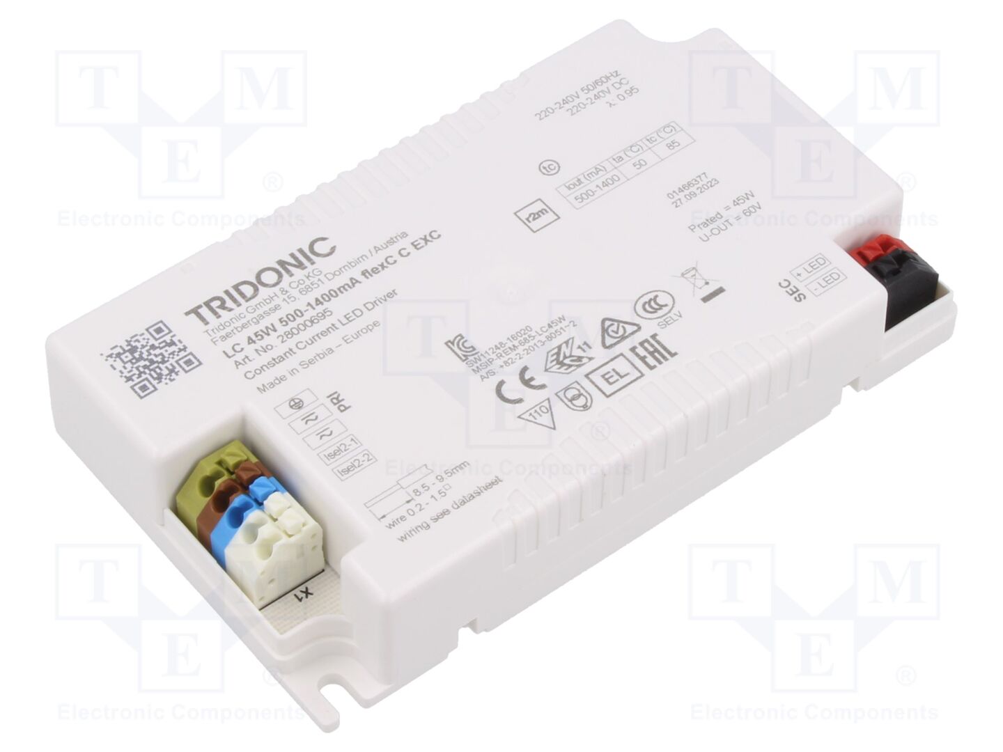 TRIDONIC LC 45W 500-1400MA FLEXC C EXC LED-virtalähde