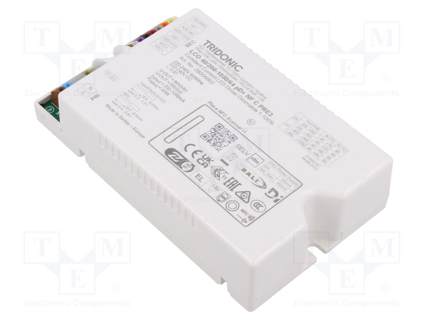 TRIDONIC LCO 40/200-1050/64 PD+ NF C PRE3 LED-virtalähde DALI 2