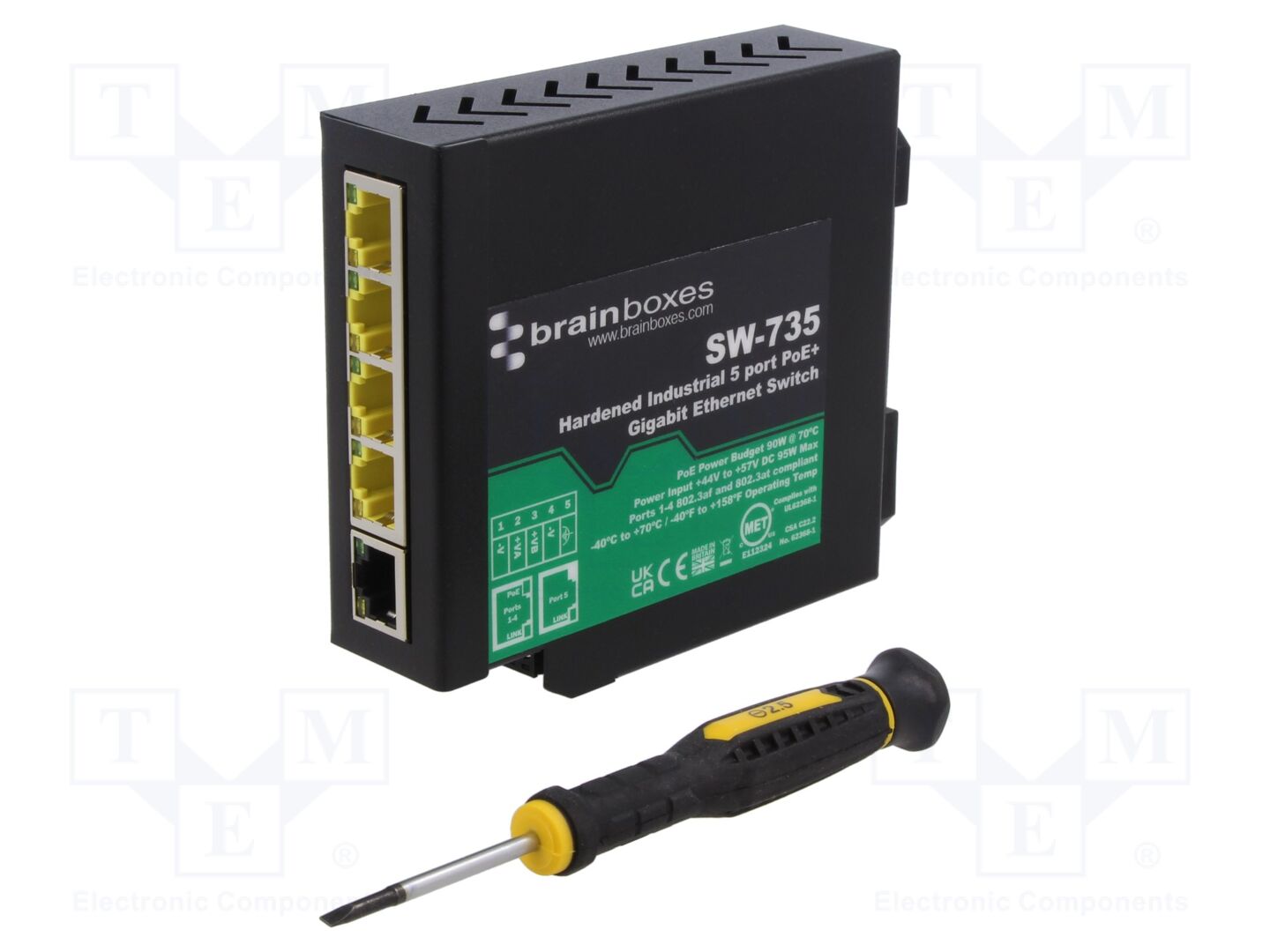 BRAINBOXES SW-735 PoE Ethernet -kytkin 44÷57VDC
