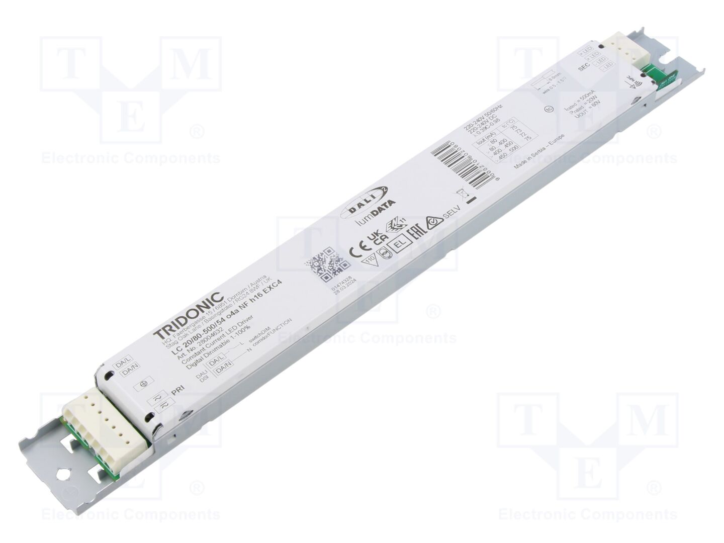 TRIDONIC LC 20/80-500/54 O4A NF H16 EXC4 LED-virtalähde DALI 2