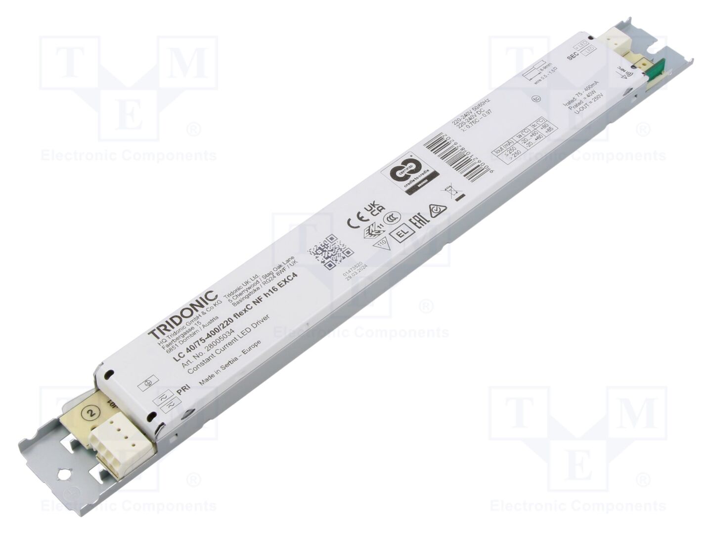 TRIDONIC LC 40/75-400/220 FLEXC NF H16 EXC4 LED-verkkolaite 40W