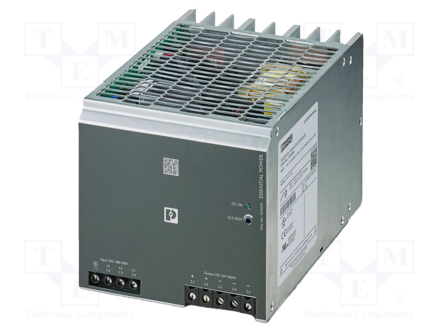PHOENIX CONTACT ESSENTIAL/3F960/24 DIN-kiskoon asennettava kytkentäsähkölaite 960W 24VDC