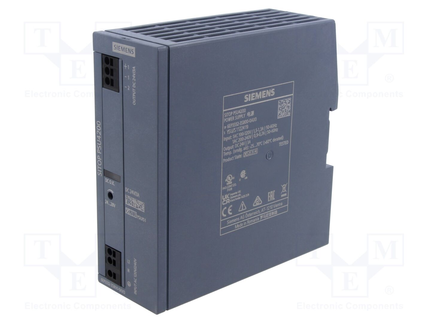 SIEMENS 6EP3332-3SB00-0AX0 DIN-kiskoon asennettava kytkentävirtalähde 72W 24VDC