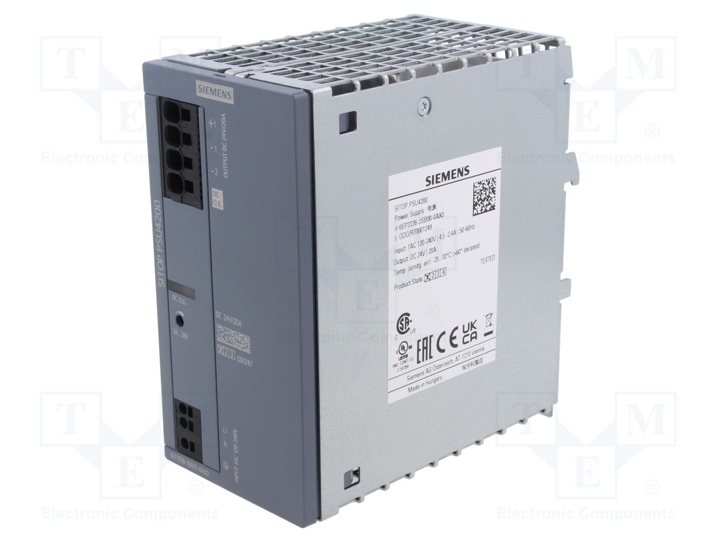 SIEMENS 6EP3336-3SB00-0AX0 DIN-kisko teholähde 480W