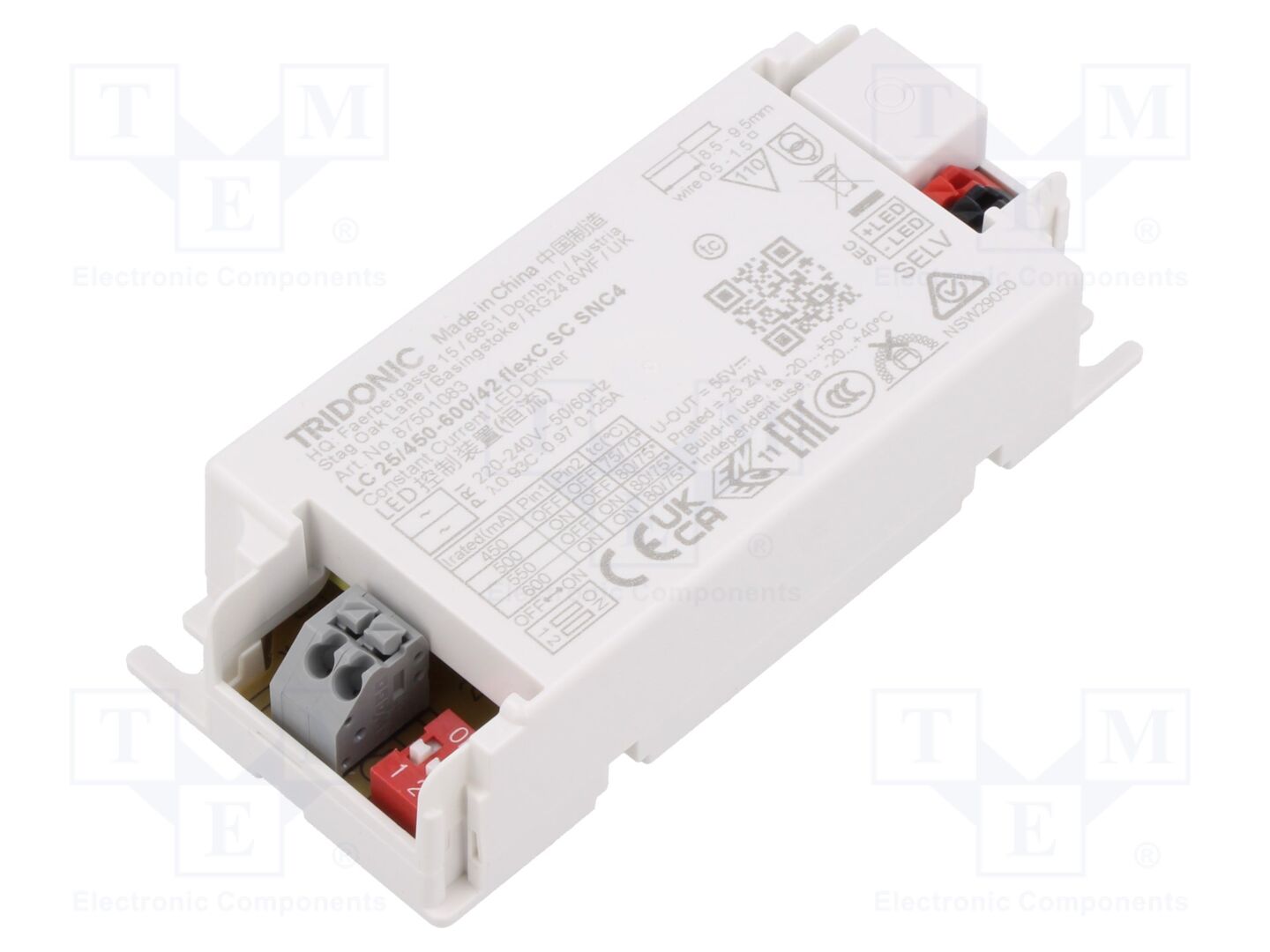 TRIDONIC LC 25/450-600/42 FLEXC SC SNC4 LED-virtalähde 25W 24-42VDC