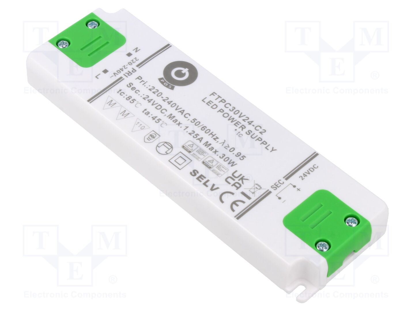 POS FTPC30V24-C2 LED-verkkolaite 30W 24VDC 1.25A