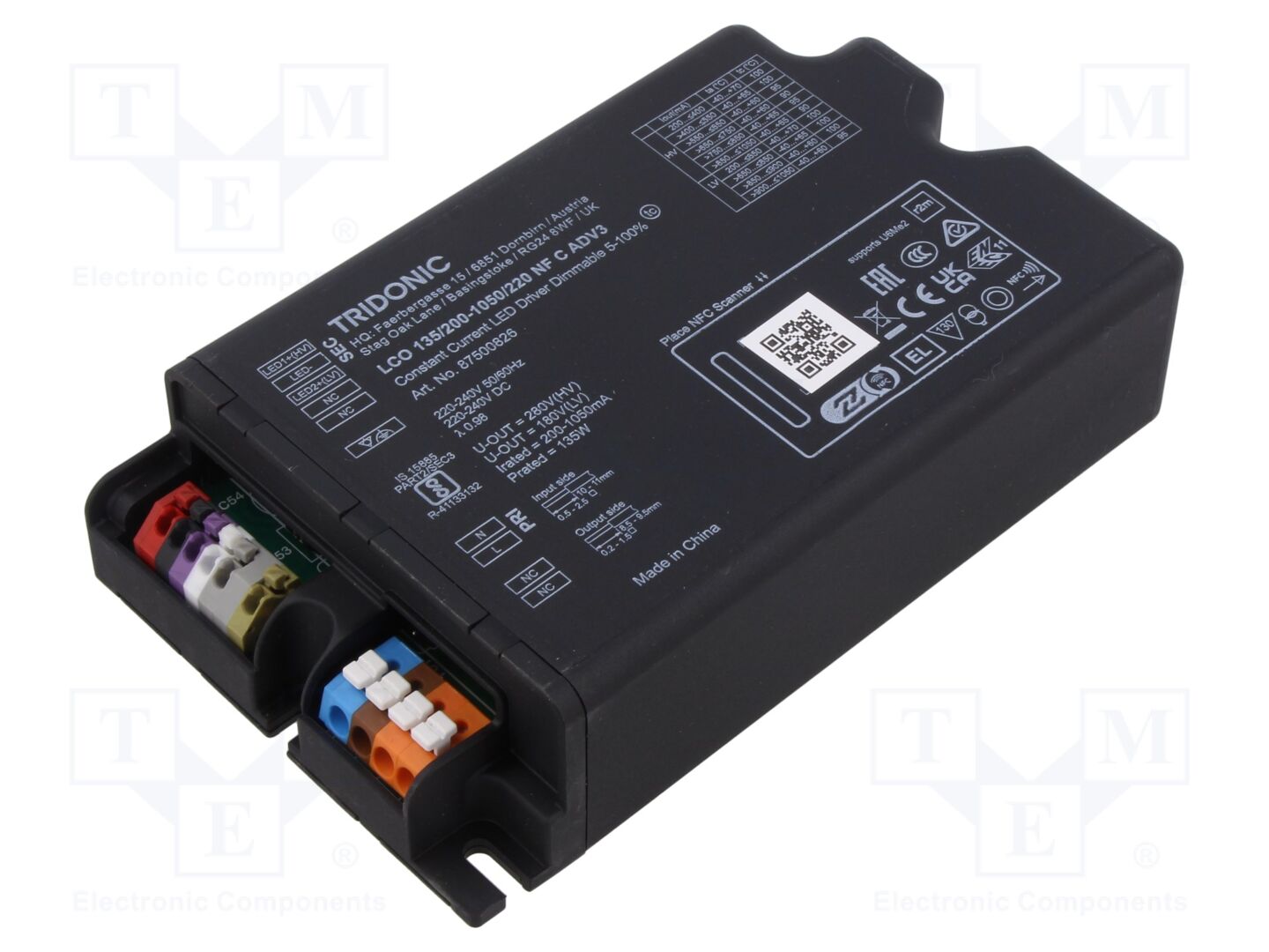 TRIDONIC LCO 135/200-1050/220 NF C ADV3 LED-virtalähde 135W
