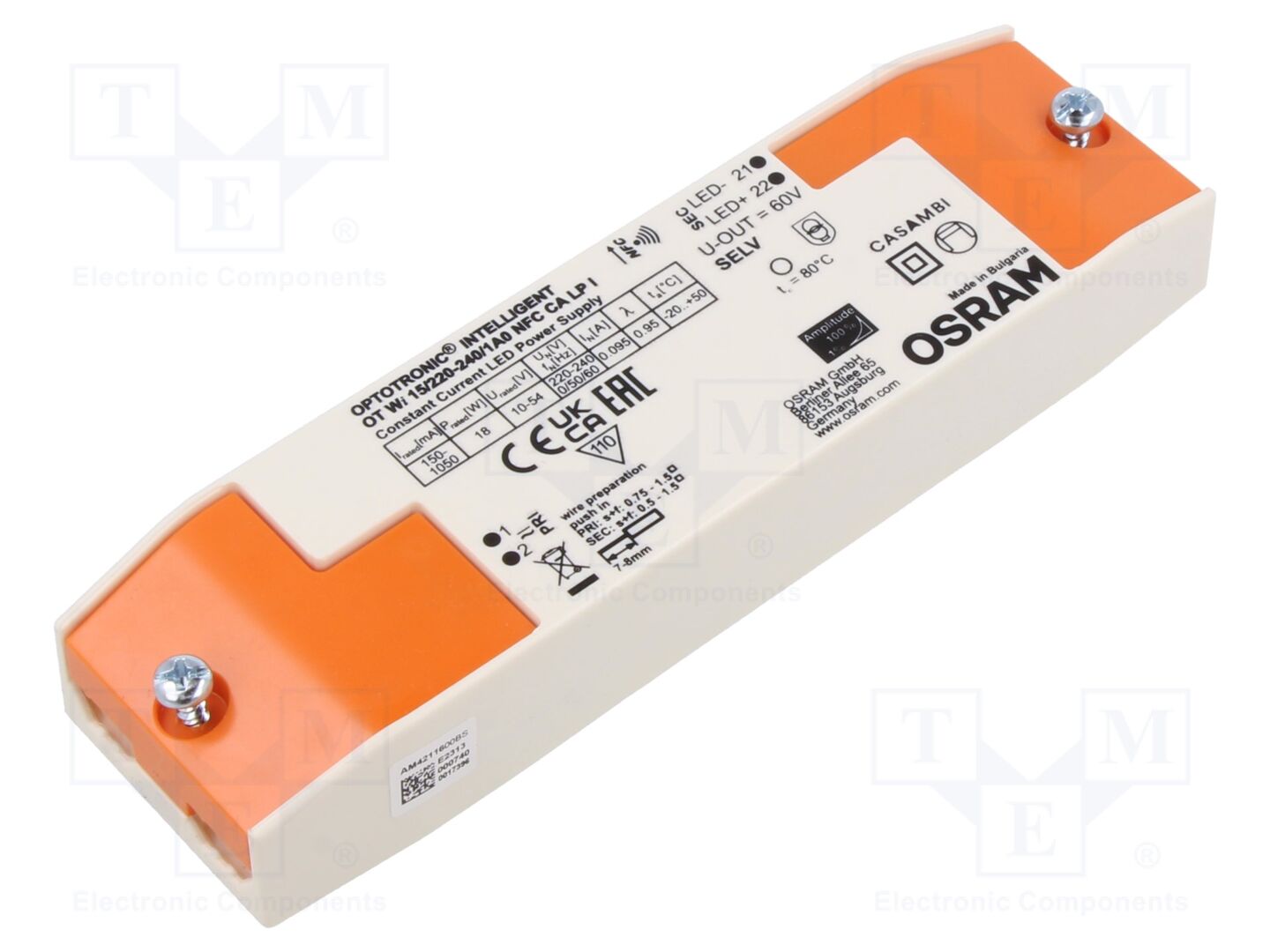 ams OSRAM OT WI 15/220-240/1A0 NFC CA LP I LED-virtalähde 18W 10-54VDC