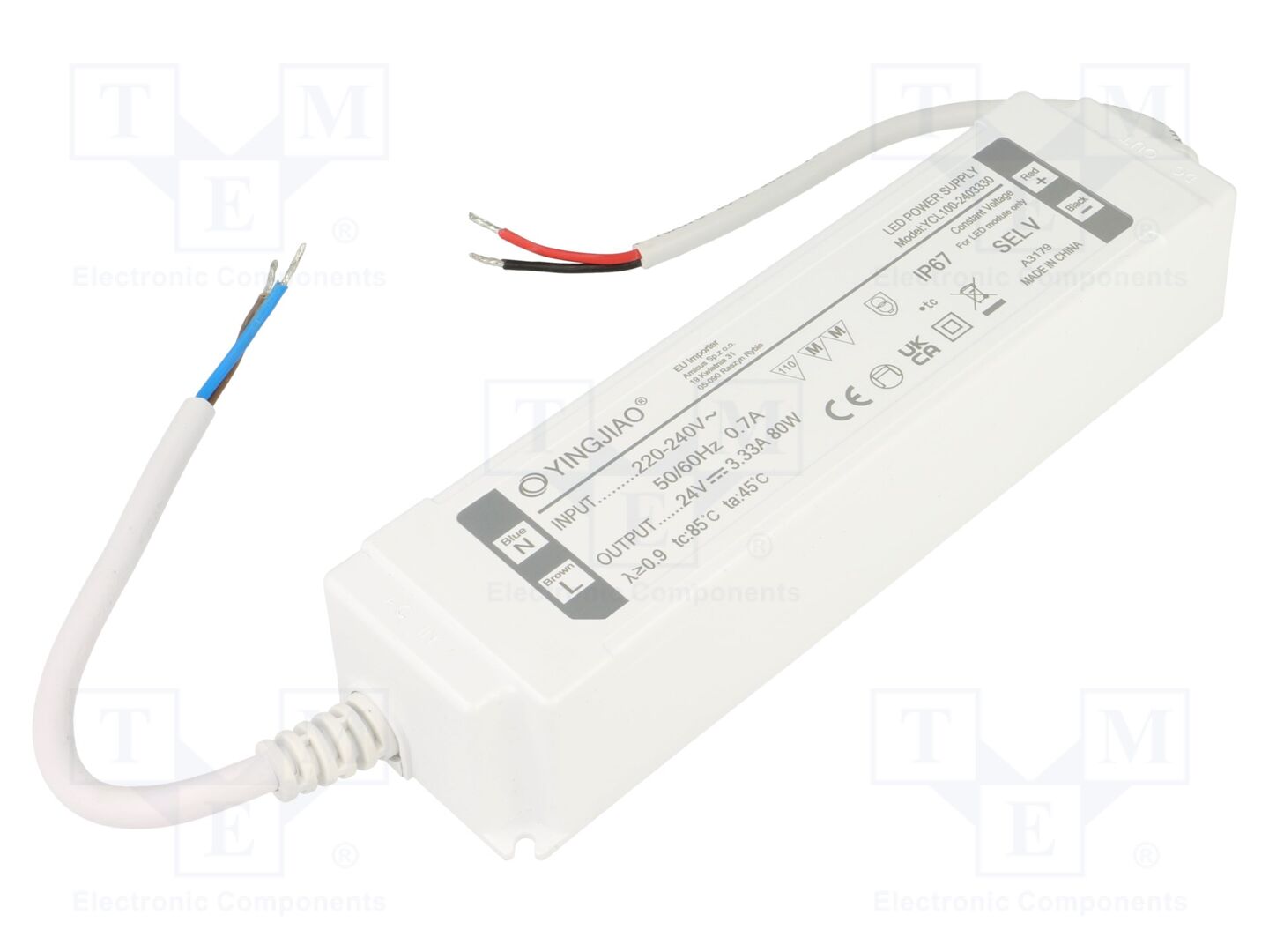 YINGJIAO YCL100-80-24 LED-verkkolaite 80W 24VDC