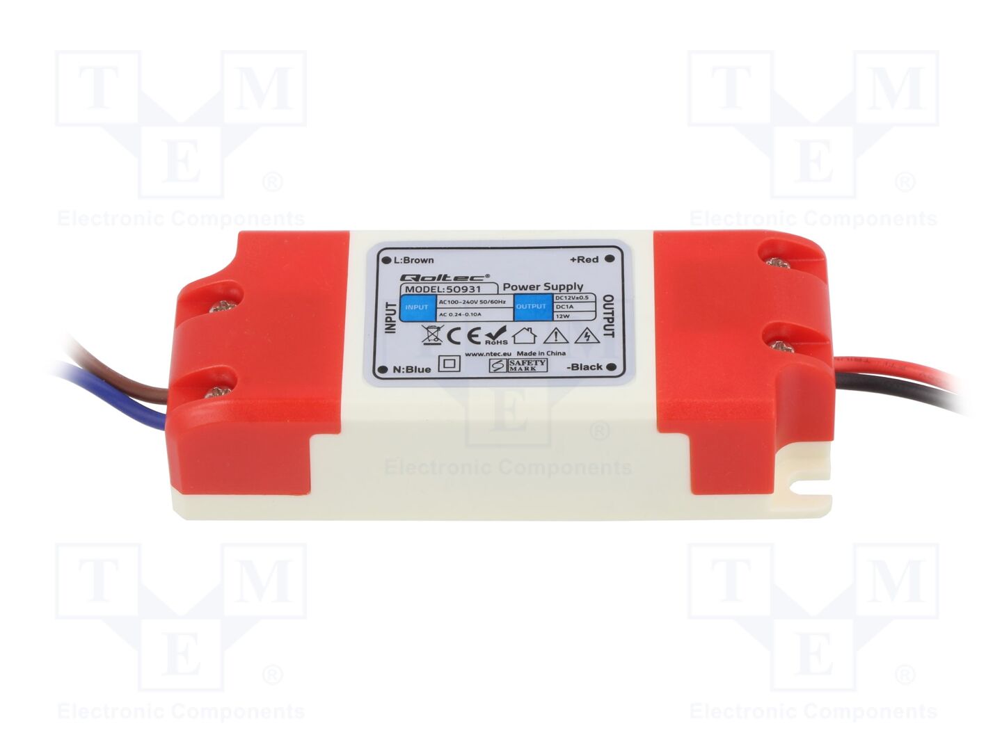 QOLTEC 50931 LED-virtalähde 12W 12VDC 1A