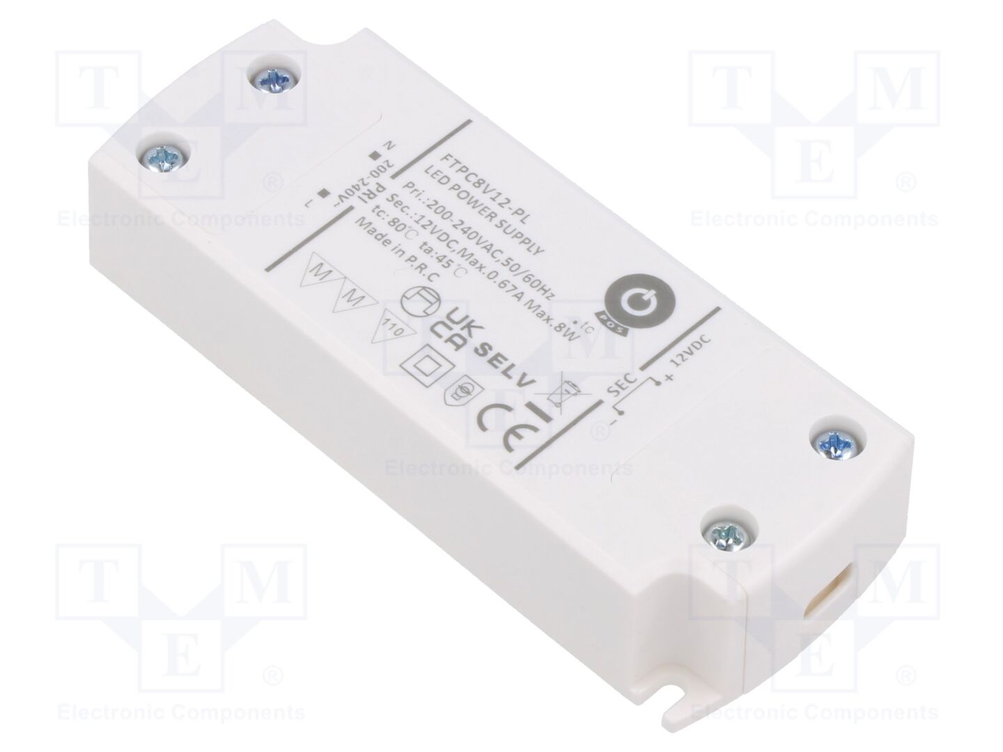 POS FTPC8V12-PL LED-verkkolaite 8W 12VDC 670mA