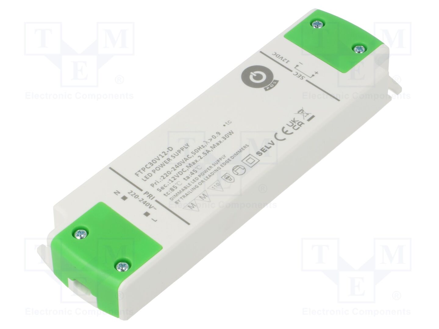 POS FTPC30V12-D LED-virtalähde 30W 12VDC 2,5A