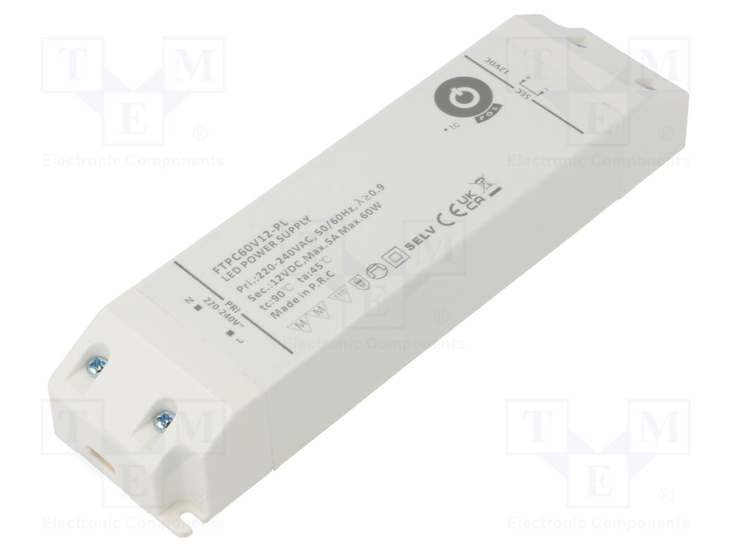 POS FTPC60V12-PL LED-verkkolaite 60W 12VDC 5A