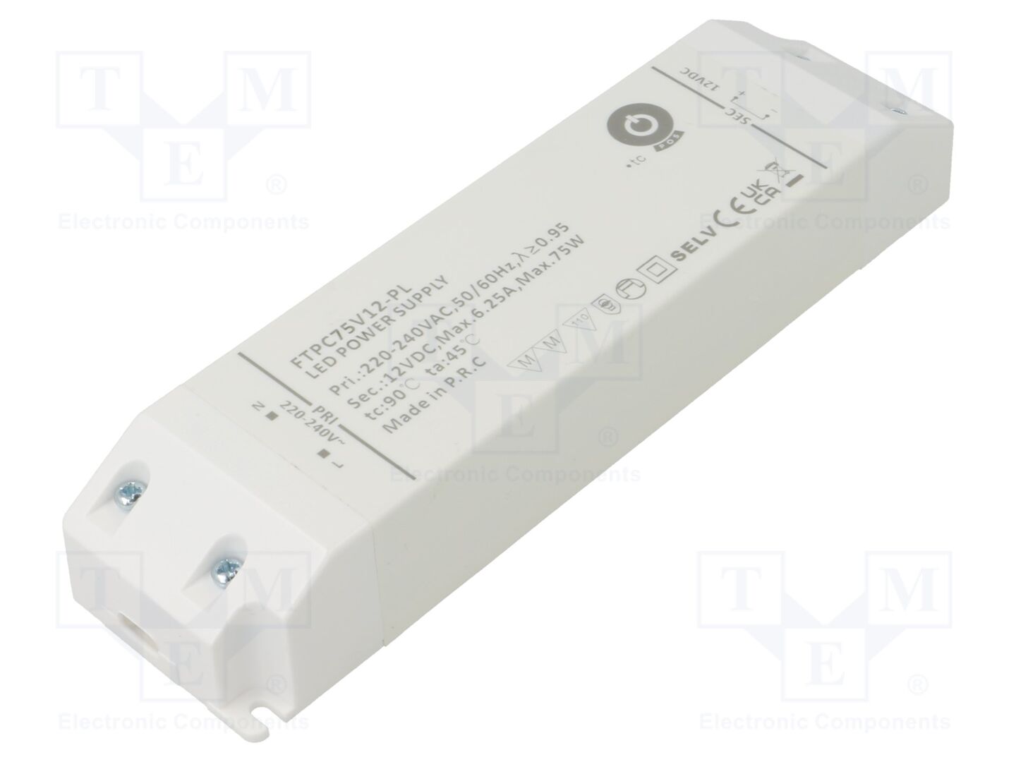POS FTPC75V12-PL LED-virtalähde 75W 12VDC 6.25A