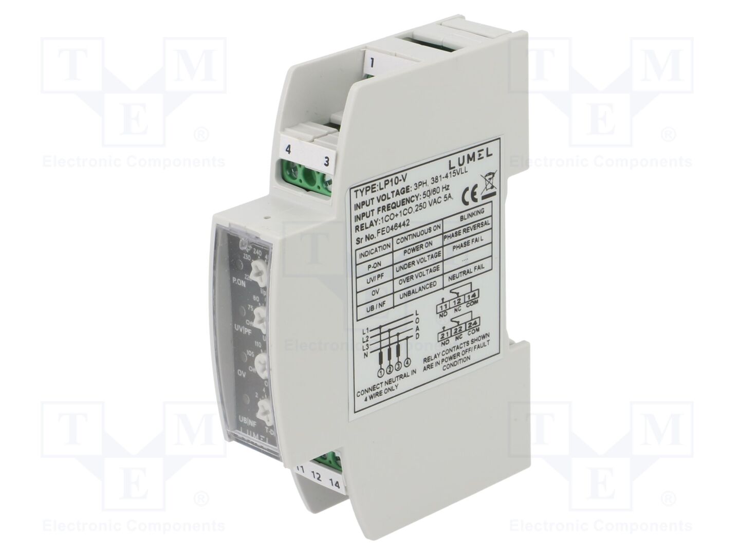 LUMEL LP10-V370120000000 Valvontarele 381÷415VAC