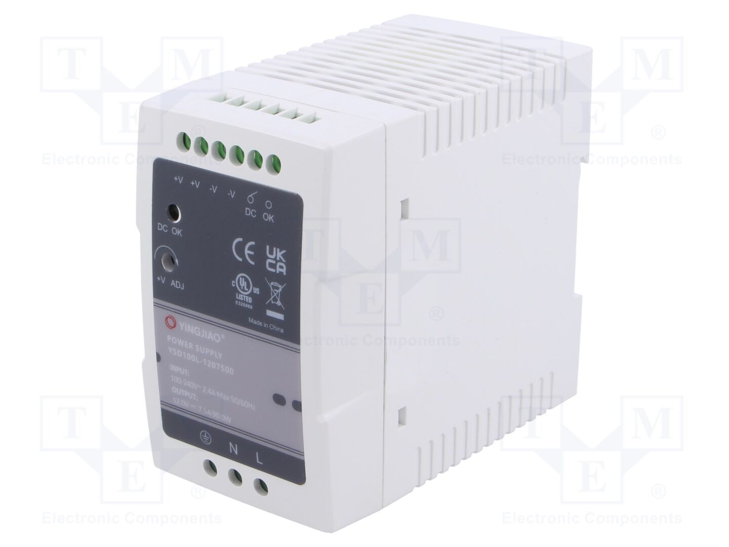 YINGJIAO YSD100L-100-12 DIN-kiskoon asennettava kytkentävirtalähde 90W 12VDC